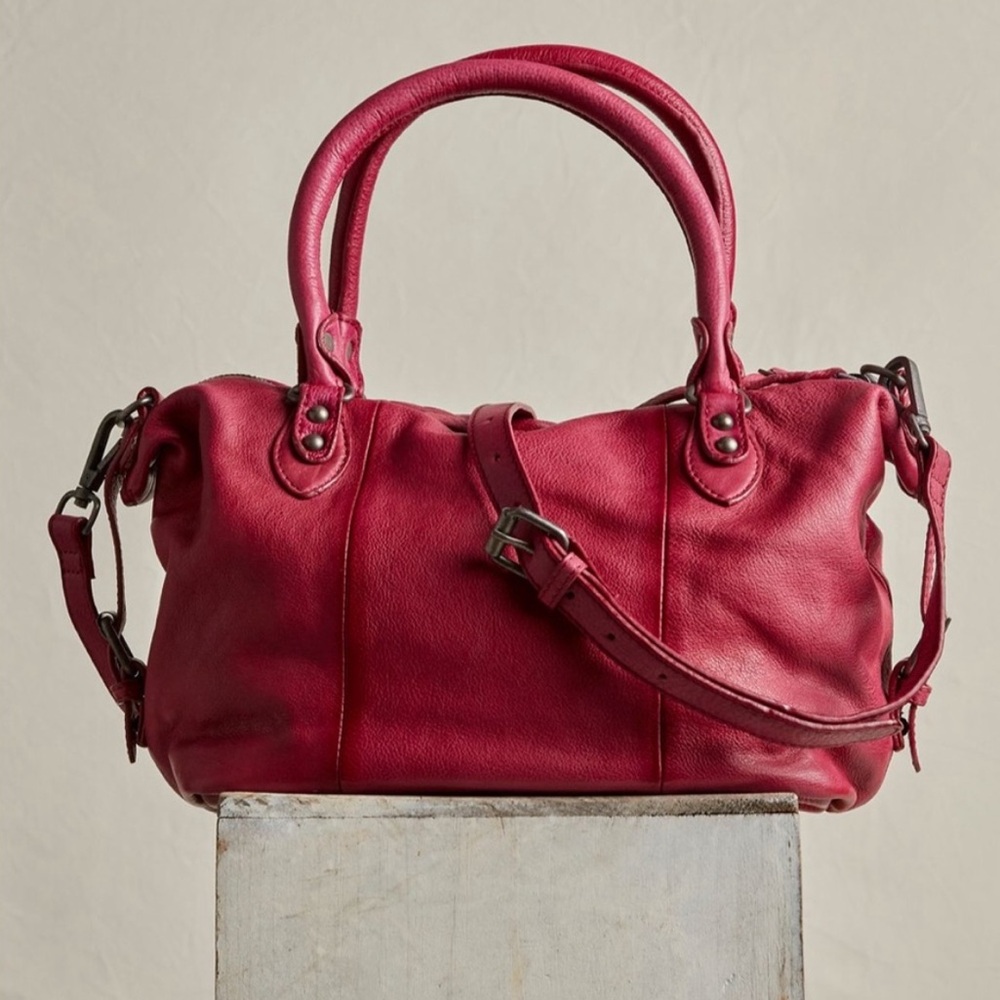 NWT Free People Baby Emerson Tote Acai Leather Shoulder Bag